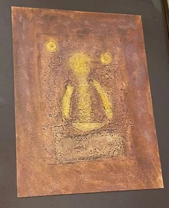 Vintage Abstract Boy Etching Mid Century Modern Art Wall Hanging Gildo Bartocci - Picture 1 of 8