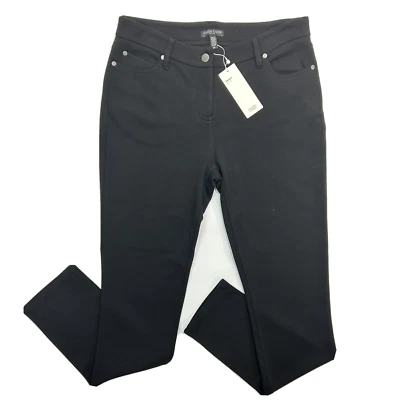 NEW Eileen Fisher Womens Sz 8P Black Skinny Jeans Tencel Ponte Career Nordstrom - Image 1 of 4