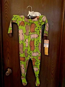 NWT Carter's Cotton Pajama PJ's Sleeper One Piece 12 Months w/Bears design - Picture 1 of 8