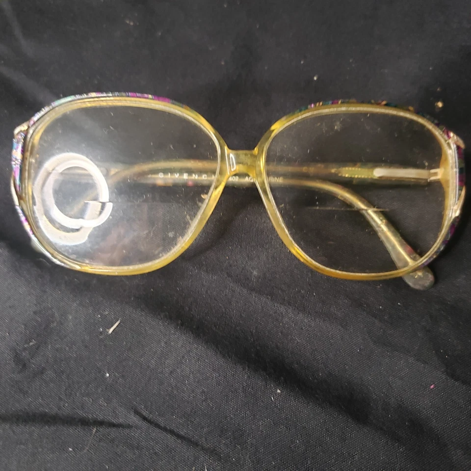 GIVENCHY 402 Gafas Aguamarina Vintage Años 80 FRANCIA Abuela Gafas Marco Foto 1 de 4