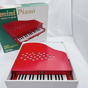 KAWAI Mini Grand Piano P-32 Keys Red Wooden body Three legs Very Good - Picture 1 of 21