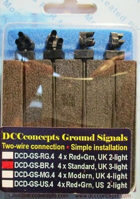DCC Concepts DCD-GS-BR.4 - 4 x 2-wire LMS/BR Steam Era Ground Signal + Plus Post - Image 1 of 4