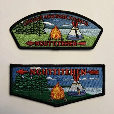 S28 Nguttitehen Lodge 205 Flap & Lincoln Heritage Council CSP Patch Set - Image 1 of 3