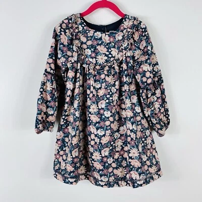 Vestido Joie Talla 5T Estampado Floral Detalle Volantes Azul Marino Rosa Mezcla Algodón Foto 1 de 4