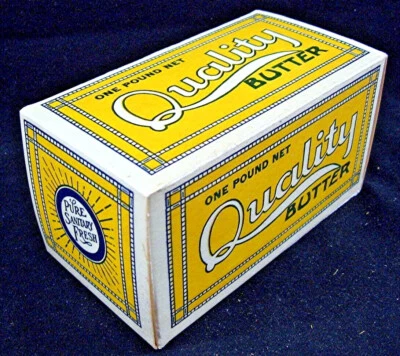 1940 Pure Sanitary Fresh Quality 1 Lb Waxed Butter Box Unused Old Stock - Image 1 of 3
