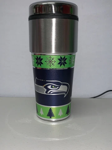 Seattle Seahawks 360 Wrap Travel Tumbler  Fan Coffee Mug Cup With Sliceable Lid Cover
