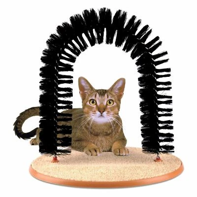Cat & Kitten Pet Scratching Post Grooming Arch Self Brush Massage Groomer Nip - Image 1 of 2