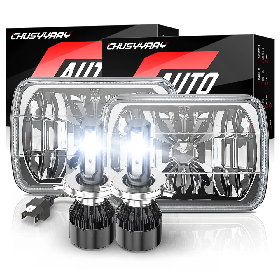 Par de luces LED H4 de haz alto/bajo de 5x7" 7X6 pulgadas para Mazda RX-7 1986-1991 Foto 1 de 4