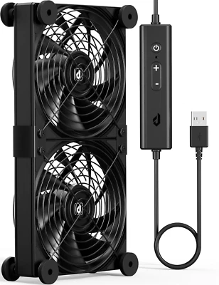 2X120Mm USB Fan Silent Fan with 4 Adjustable Wind Speeds for Computer Case/Pc / - Image 1 of 4
