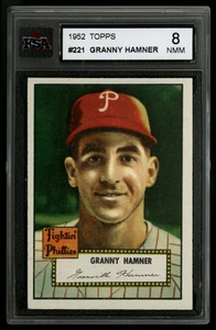 1952 TOPPS BASEBALL ~ #221 ~ GRANNY HAMNER ~ PHILADELPHIA PHILLIES ~ KSA 8 NM-MT - Imagen 1 de 1