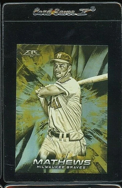 2018 TOPPS FIRE GOLD MINTED #83 EDDIE MATHEWS MILWAUKEE BRAVES  - Image 1 of 1