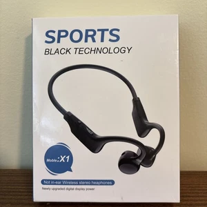 Moble:X1 Not in Ear Sports Black Wireless Stereo Technology Headphones - Picture 1 of 3