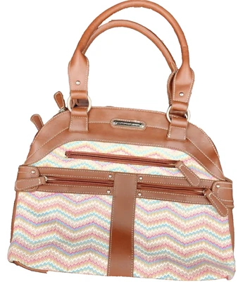 Stone Mountain Brown Leather Hobo Bag Multicolor Herringbone Stitch Silver HW - Image 1 of 4