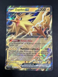 Zapdos ex 145/165 Scarlet & Violet 151 Double Rare HOLO Pokemon Card NM - Picture 1 of 2
