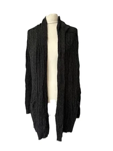 Womens All Saints Dark Grey waterfall style Cardigan Size M 12/14 - Picture 1 of 11