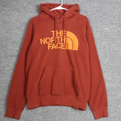 The North Face Mens Pullover Hoodie Sweatshirt Orange Logo Size M - Image 1 of 4