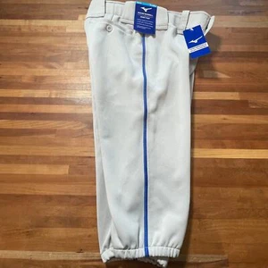 Mizuno Boy's Short Piped Baseball Pants XLarge Grey/Royal - Picture 1 of 13