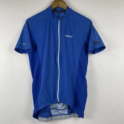 Camiseta masculina De Marchi ciclismo extra grande XL azul zíper completo roupa ativa bicicleta - Imagem 1 de 4