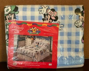 Vintage Leuchtfeuer Mickey's Sachen für Kinder Disney Gingham Minnie Decke 72" x 90" Neu aus altem Lagerbestand - Bild 1 von 5