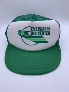 Vintage Evergreen Air Center Adult Green White Mesh SnapBack Hat Adjustable Cap - Picture 1 of 4