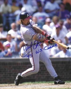 Signed 8x10 CHARLIE O'BRIEN "95 WS Champs" Atlanta Braves Autographed photo COA - Picture 1 of 1