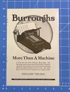 Máquina de agregar Burroughs de anuncios impresos de colección Detroit MI Calcular Añadir 10" x 6,5" - Imagen 1 de 1