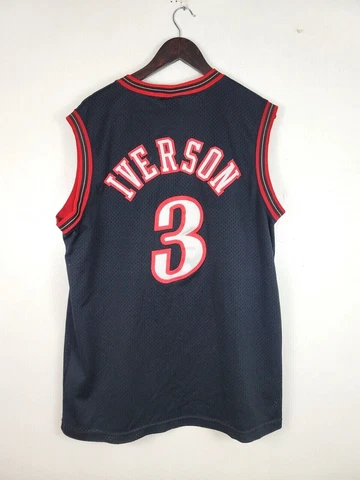 NBA Allen IVERSON #3 Philadelphia 76ers Nike Black L Jersey 100% Polyester Jn2 Cover
