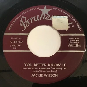 Jackie Wilson - You Better Know It / Never Go Away 45 - Brunswick 9-55149 - Picture 1 of 1