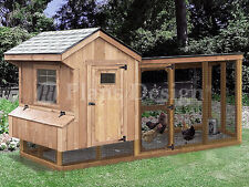 Chicken Coop Plans with Kennel, 4' x 10' Saltbox / Lean-to, Design # 50410SL