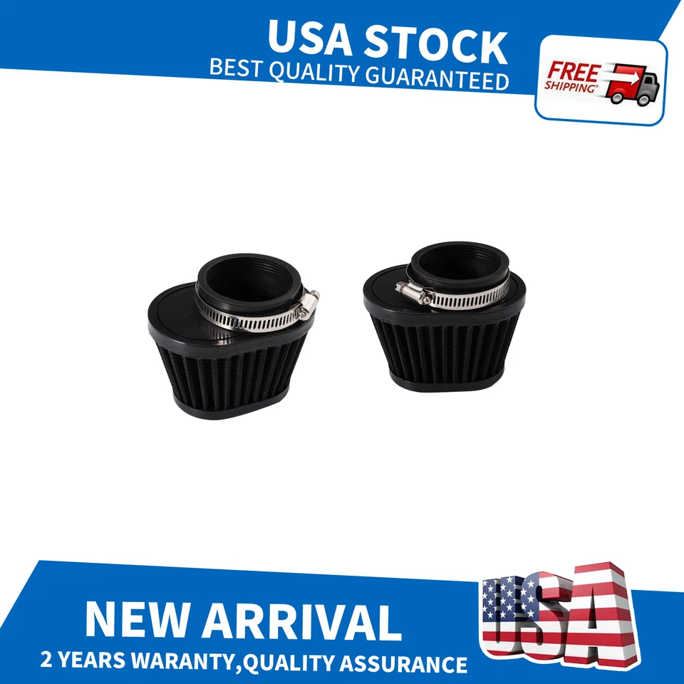 For Honda Shadow 750 VT750C2 - 2-Pack 51mm Black Air Filters Foto 1 de 4