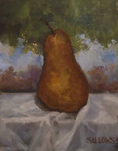 11x14 Original Oil Painting Pears Abstract Impressionism Modern Art Sallows - Picture 1 of 2