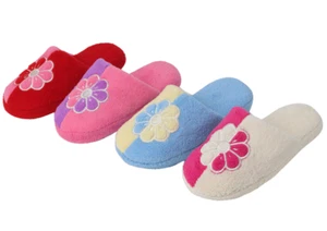 Starbay Girl's Warm Home Indoor Slippers with Contrast Flower Design - Picture 1 of 5