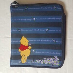 Pen-Tab Disney Winnie the Pooh 2.5” Zippered 3-Ring Binder Embroidered Flowers
