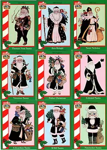 SANTA INTORNO AL MONDO 1994 TCM SET COMPLETO INSERTO IN LAMINA ROSSA CARD F1 - F12 CLAUS - Foto 1 di 2