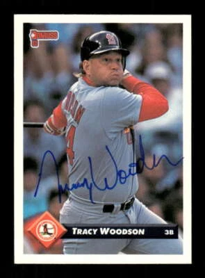 1993 Donruss 652 Tracy Woodson signed auto autograph  BXCP33 - Image 1 of 2