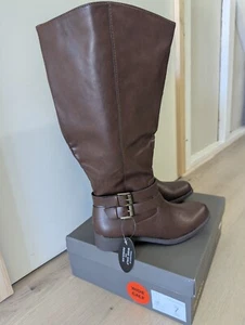 Style & Co. Women's Maliaap Buckled Riding Boots | Brown Sm | 10 M WC - Picture 1 of 4