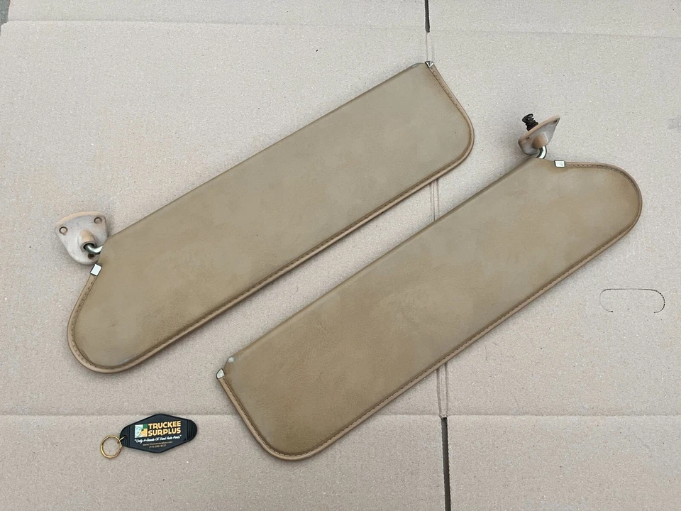 71-95 Chevrolet G-Series Van Driver Passenger OE Vinyl Sun Visors TAN - Image 1 of 4