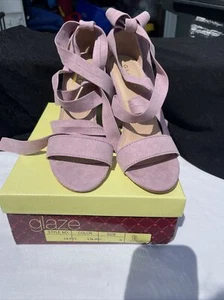 Glaze Women High Heel Sandals Shoes Size 6 open toe Lilac NIB - Picture 1 of 9