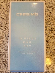 Cresimo Home Cocktail Bar Set - Brushed Stainless Steel 12 Piece Professional - Picture 1 of 4