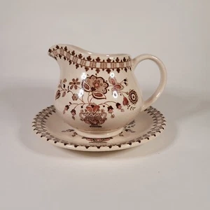 Johnson Bros alte Granit Jamestown Milchkrug/Milchkanne mit Untertasse - Bild 1 von 8