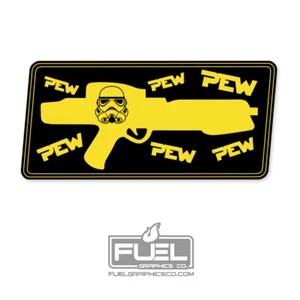 Star Wars PEW PEW PEW Stormtrooper Premium Vinyl Decal - Fight the Rebellion - Picture 1 of 3