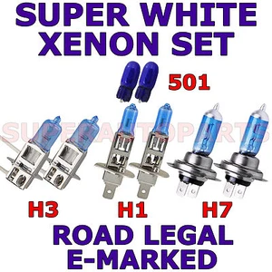 SMART FORTWO 2004-2006 SET OF 2x H7 H1 H3 501 SUPER WHITE XENON LIGHT BULBS - Picture 1 of 1