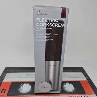 rabbit electric corkscrew with Foil cutter wine corks home bar pub man cave  - Image 1 of 4