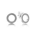 Authentic Silver S925 Ale Forever Pandora Stud Earrings #290585cz
