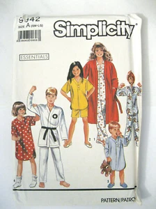 Simplicity 9942 child PJ ROBE NIGHTSHIRT sz3-6X UnCut fabric pattern - Picture 1 of 3