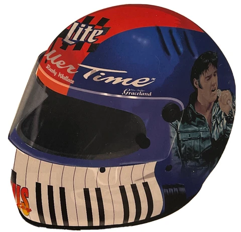 Rusty Wallace Miller Lite Elvis Presley Action 1/3 Scale Helmet W/ Disney Case Cover
