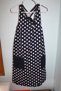 HANNA ANDERSSON Sz 8 US 130 EU Blue White Polka Dot Sleeveless Tank Dress Pocket - Picture 1 of 5
