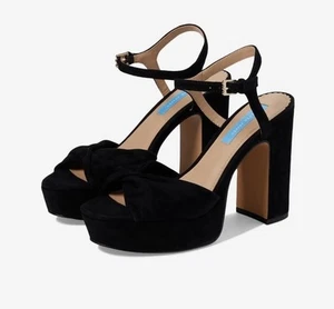Draper James Paloma Black Suede Platform Heel Sandal Sz 8.5 Belle Meade 90s Y2K - Picture 1 of 12