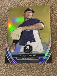 2013 Bowman Platinum Gold Refractor #81 Victor Sanchez Mariners SP /50 - Bild 1 von 3