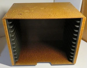 Scatola Portaoggetti Puzzle Vintage Legno Sifo Contiene 12 Vassoi Organizer Rack Usato - Foto 1 di 7